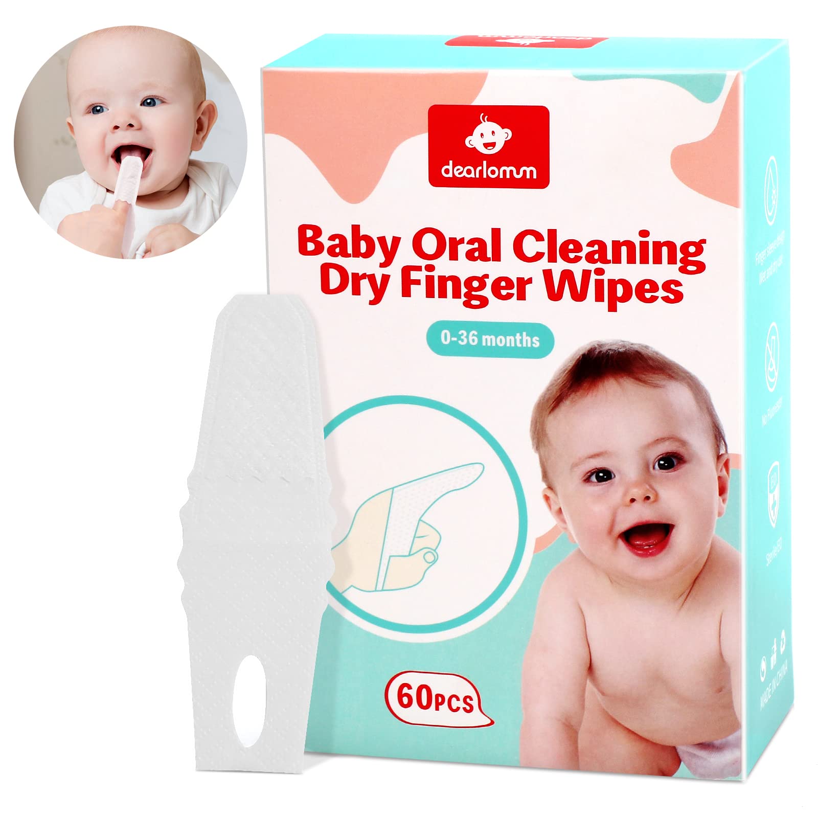 Dearlomum Toddler Baby Dry Wipes 60pcs packaging