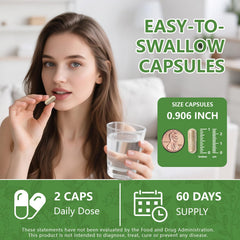 Illustration of two capsules with dosing guidance