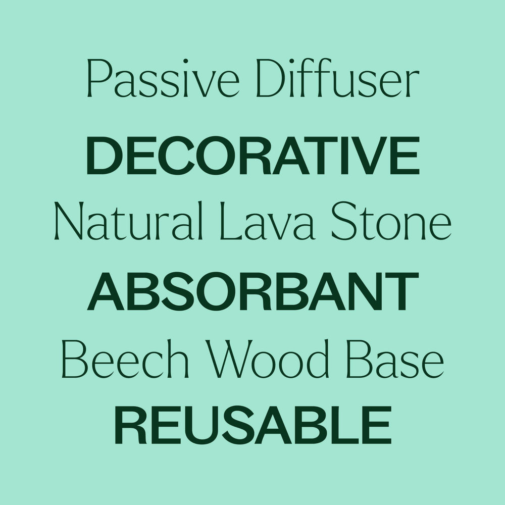 Lava rock diffuser styled as home decor in living room