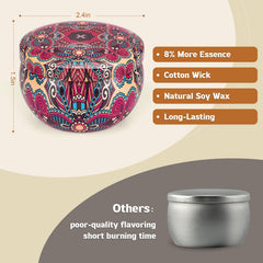 Decorative candles and tin packaging for home decor