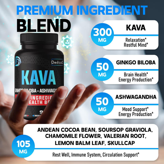Close-up of DedicaD Kava Kava capsules