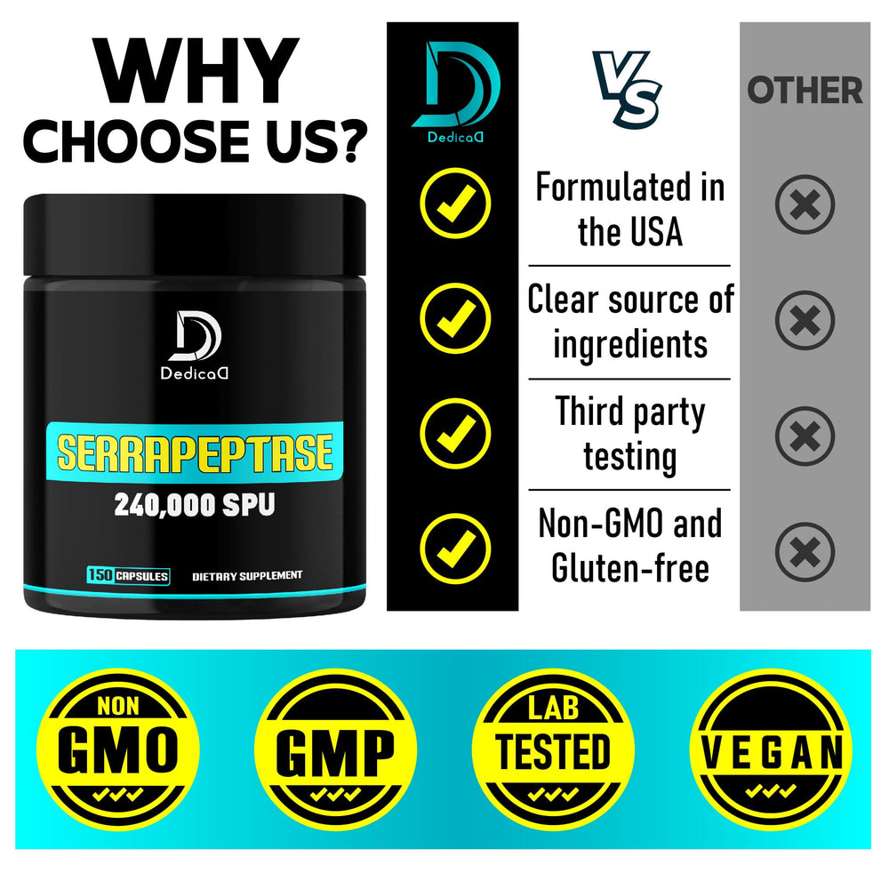Vegetarian-friendly Serrapeptase capsules