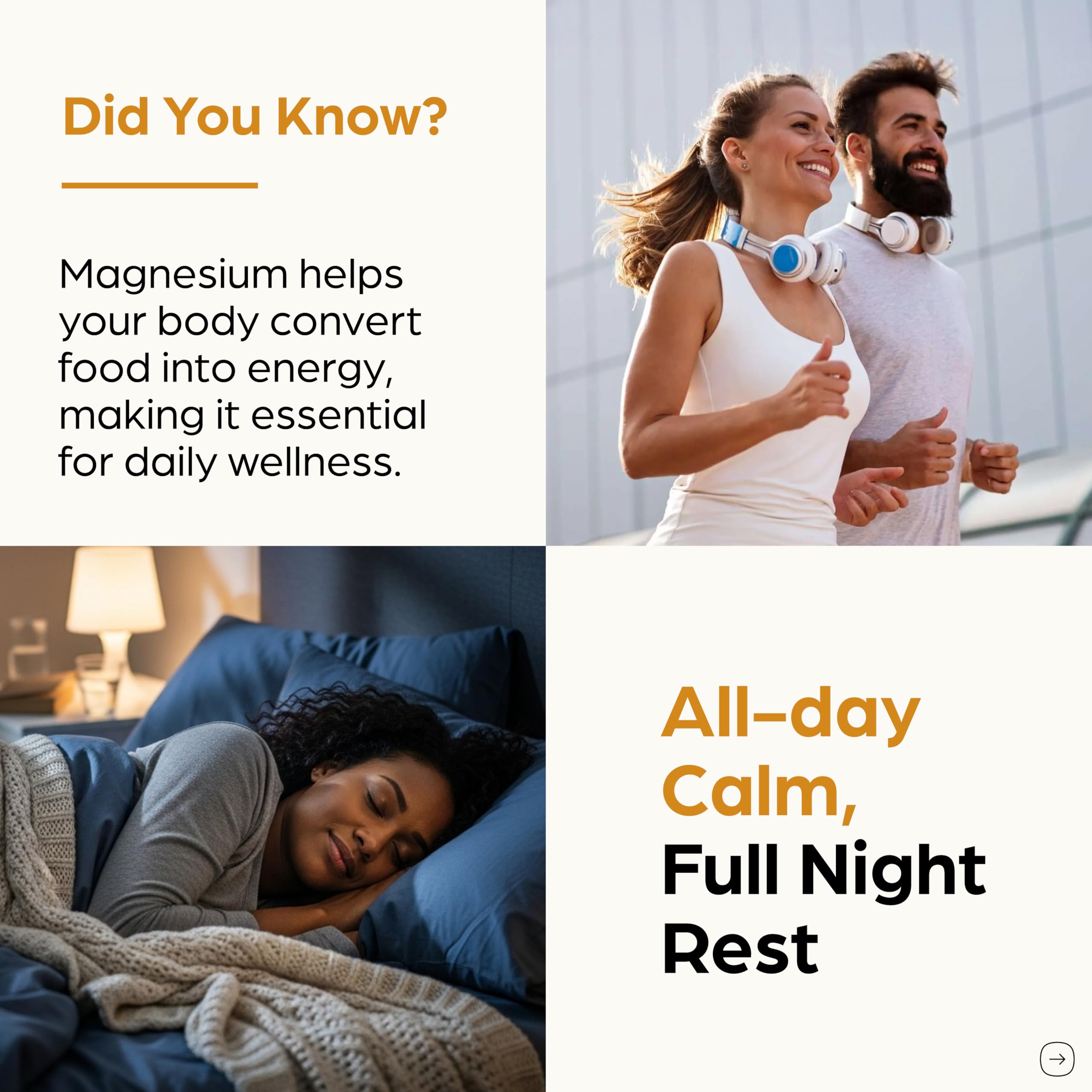 Concept image of deep calm sleep with magnesium