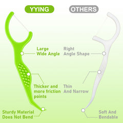 Flossers with large-angle design for deep cleaning