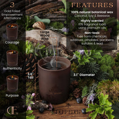 Premium essential oils aroma notes for Forest Mahogany candle