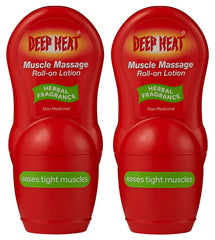 Front view of Deep Heat Muscle Massage Roll-On Lotion 50ml (Pack of 2)