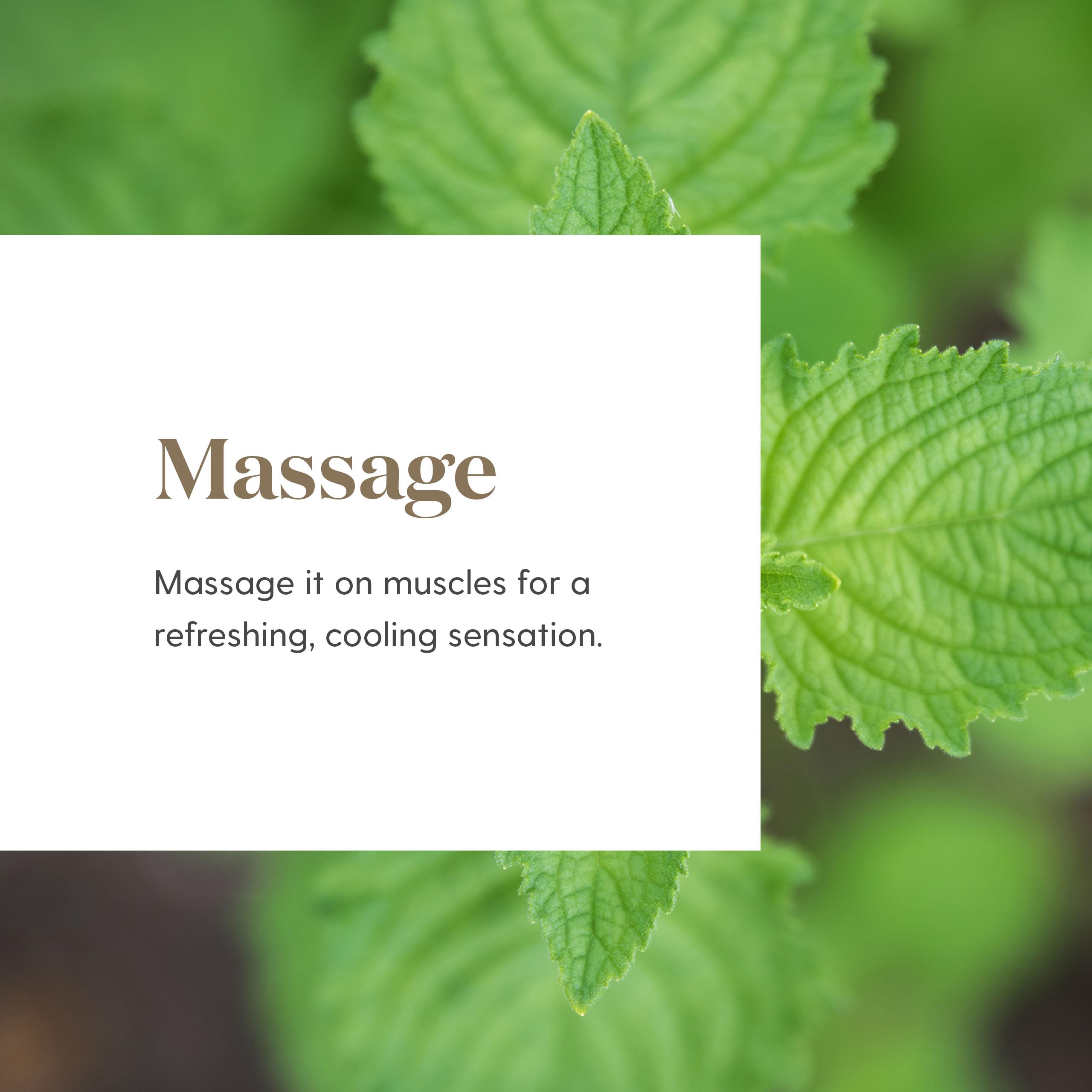 Cooling sensation imagery for Deep Relief 5 ml after workout