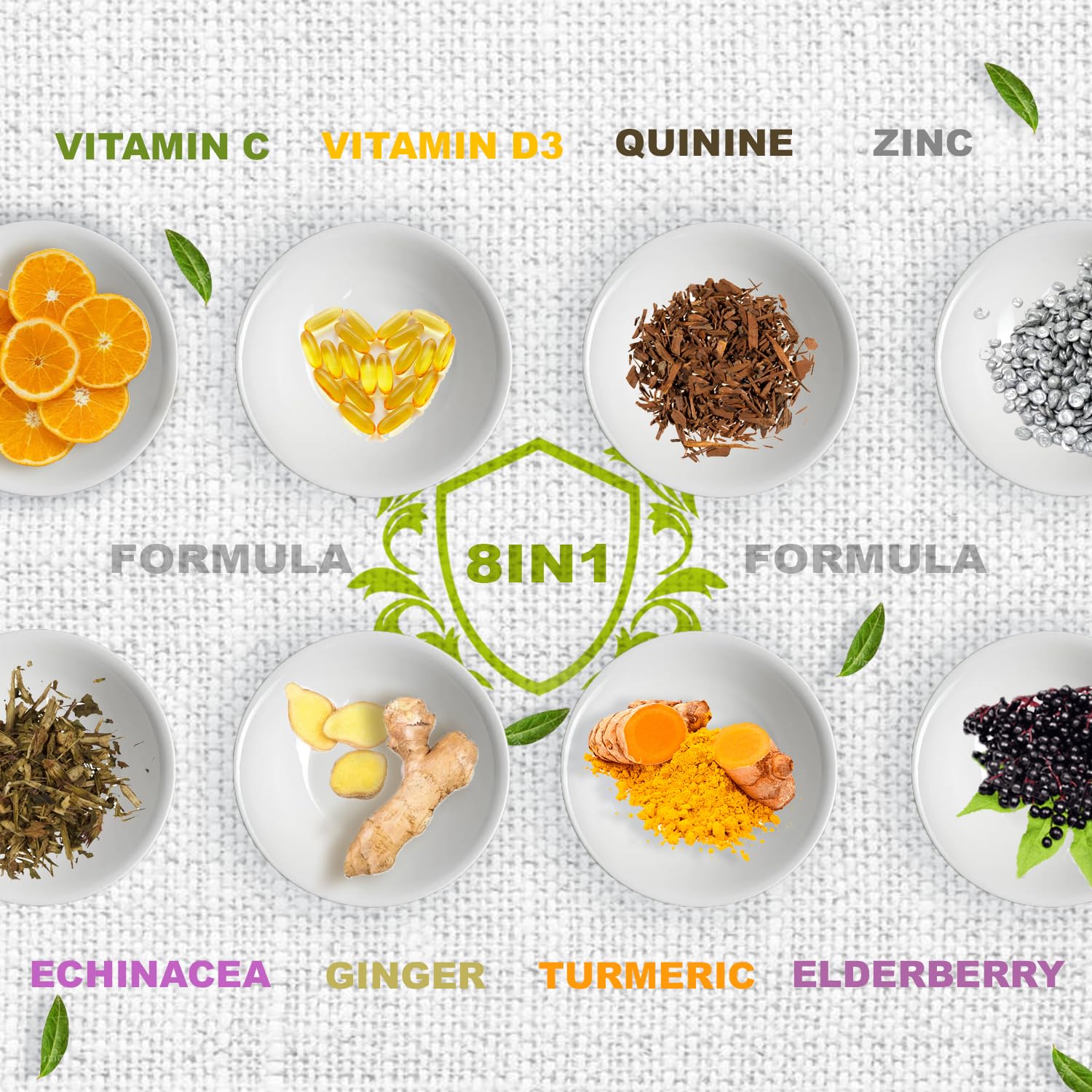 Elderberry and Echinacea graphic on Defence360 packaging