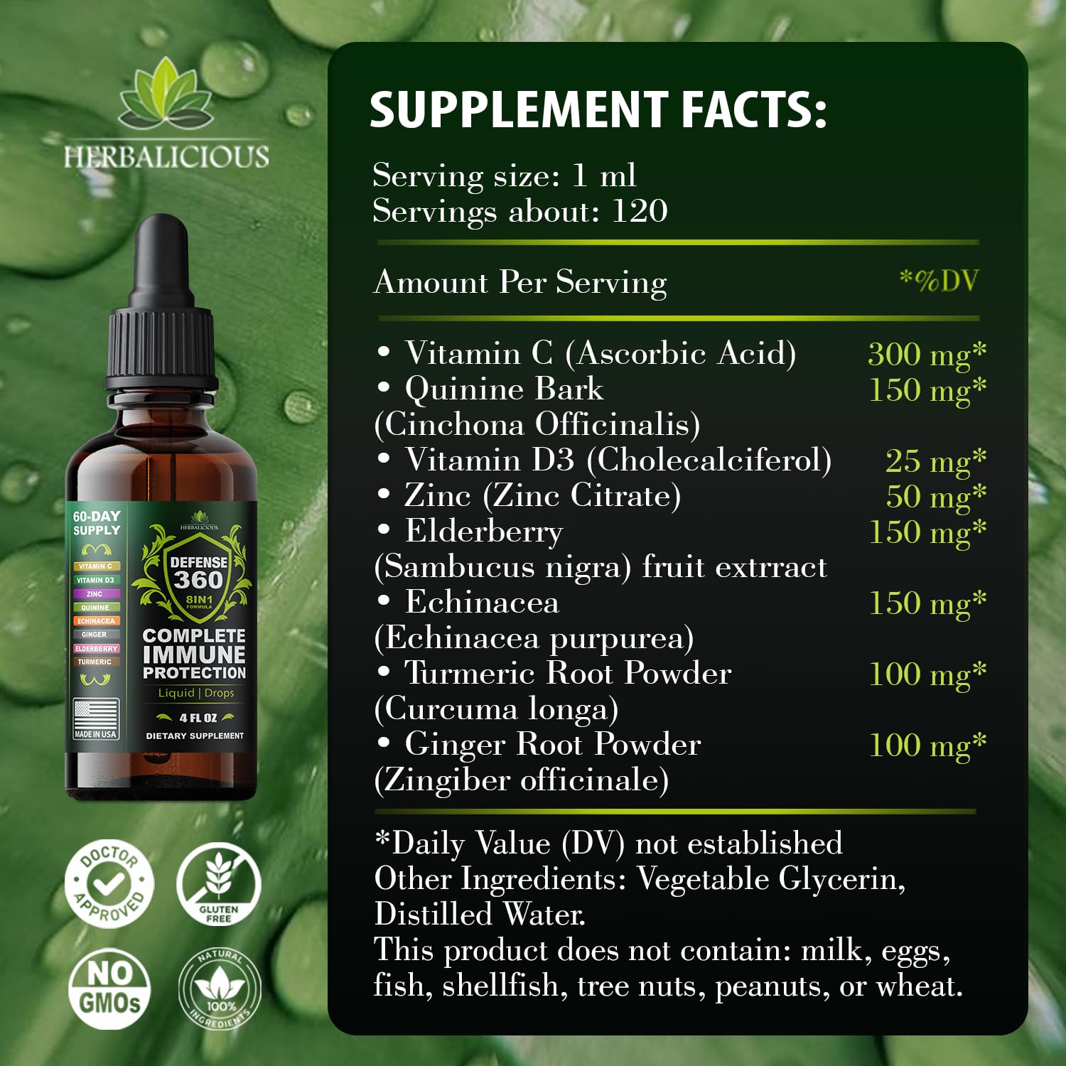 Defence360 Immune Support packaging with box and bottle