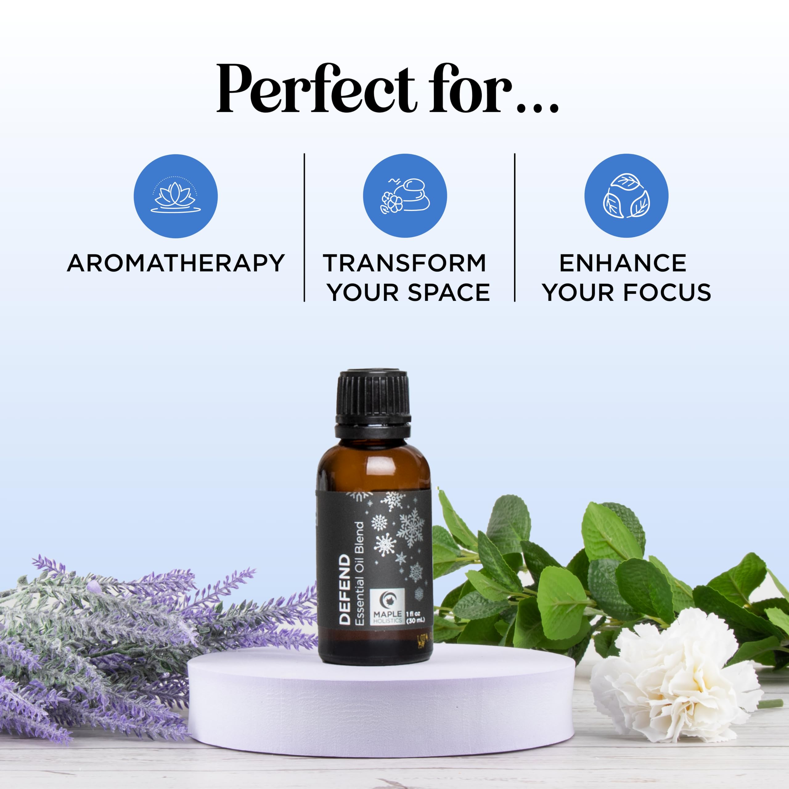 Diffuser with Defend Cleaning Essential Oil Blend in use