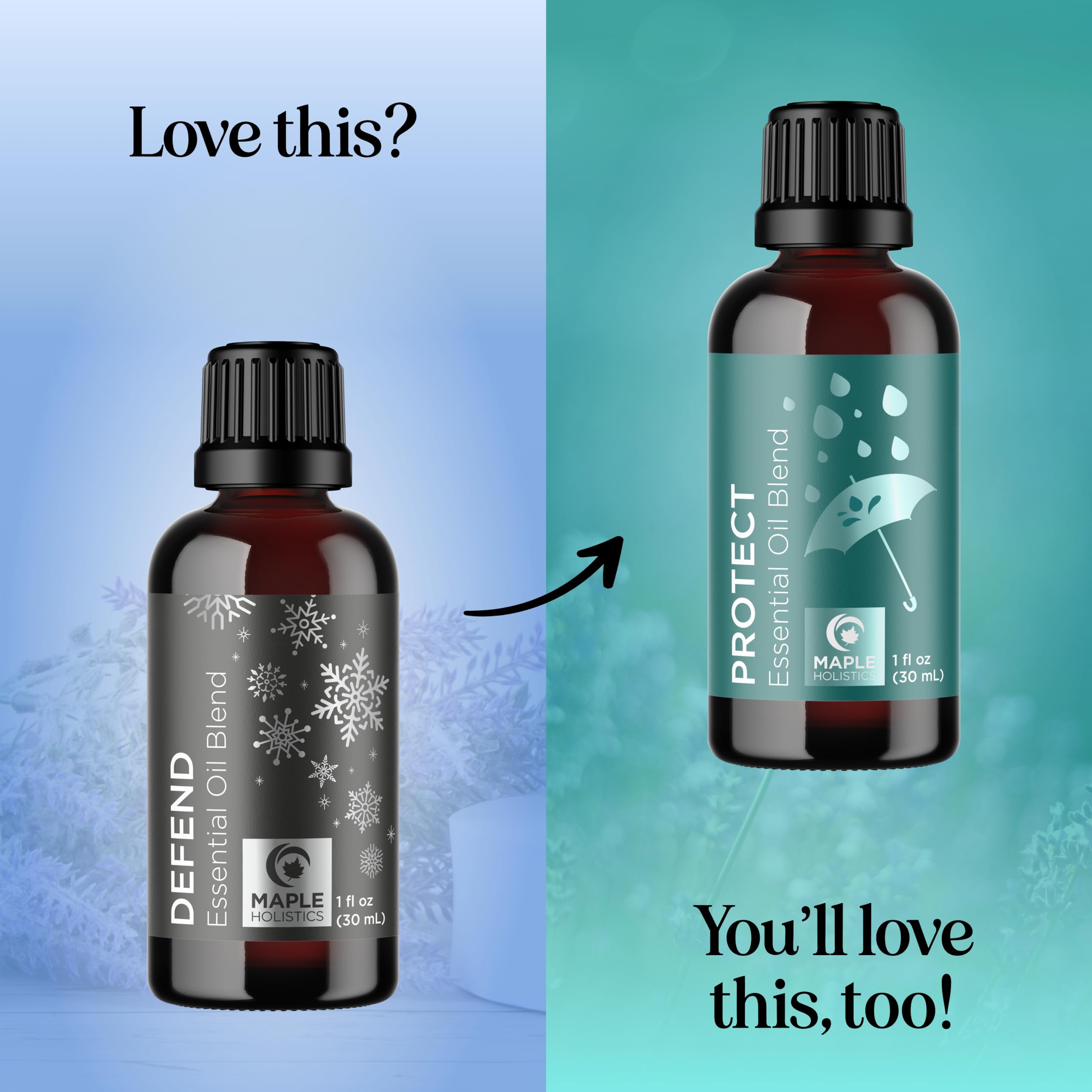 Packaging and label of Defend Cleaning Essential Oil Blend