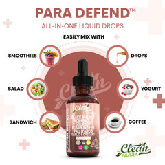 Clean Nutra Defend bottle label with natural ingredients