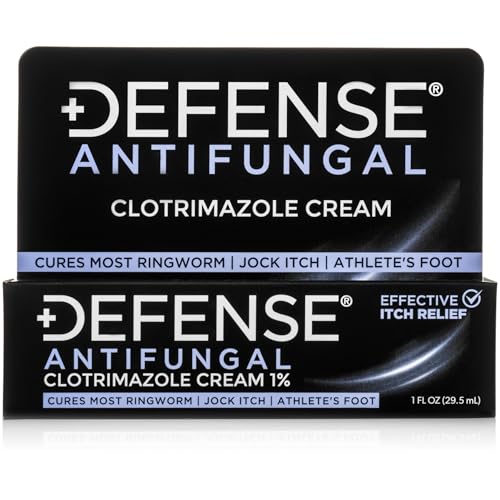 Defense Clotrimazole antifungal cream bottle showing product