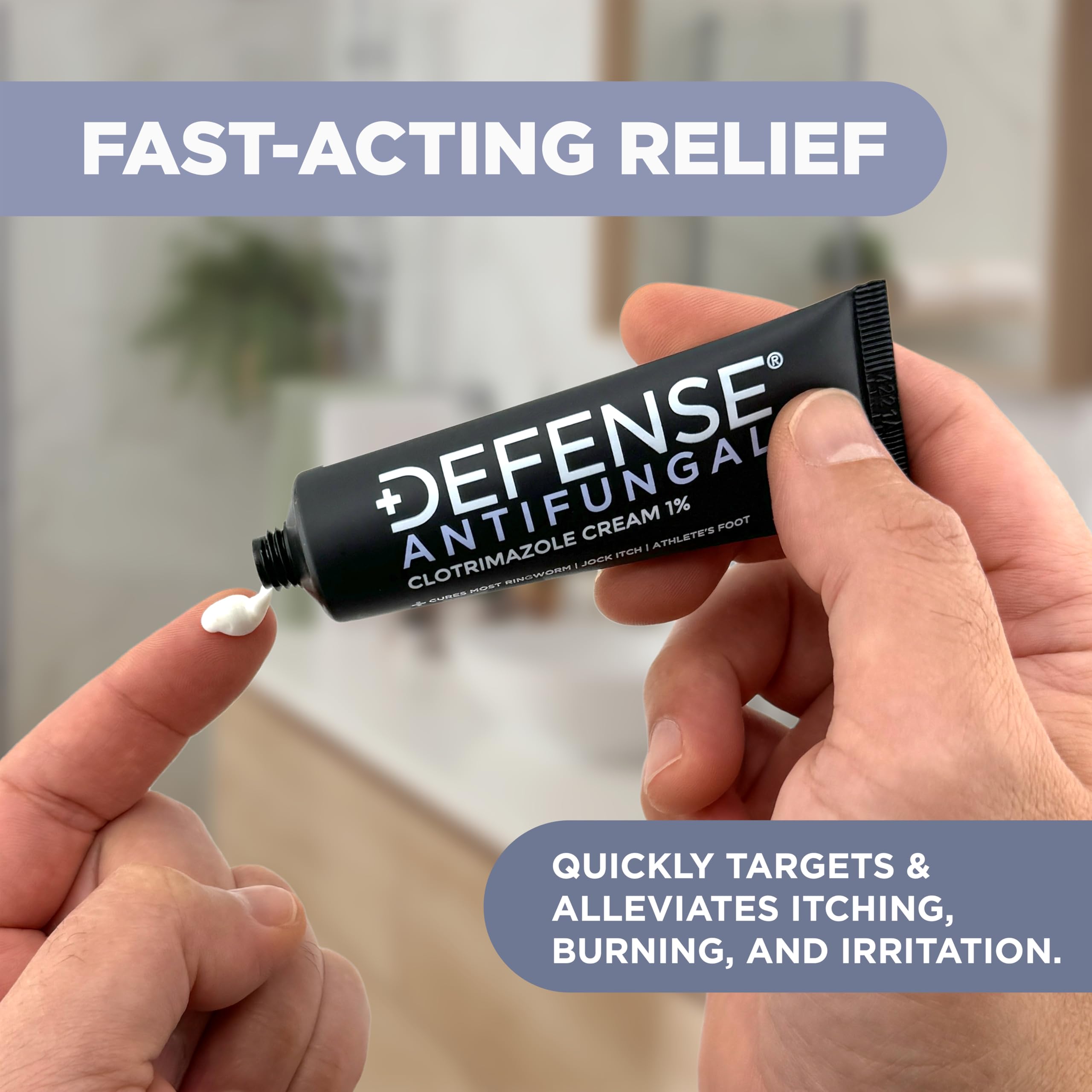 Defense Clotrimazole cream with allantoin and oat flour close-up