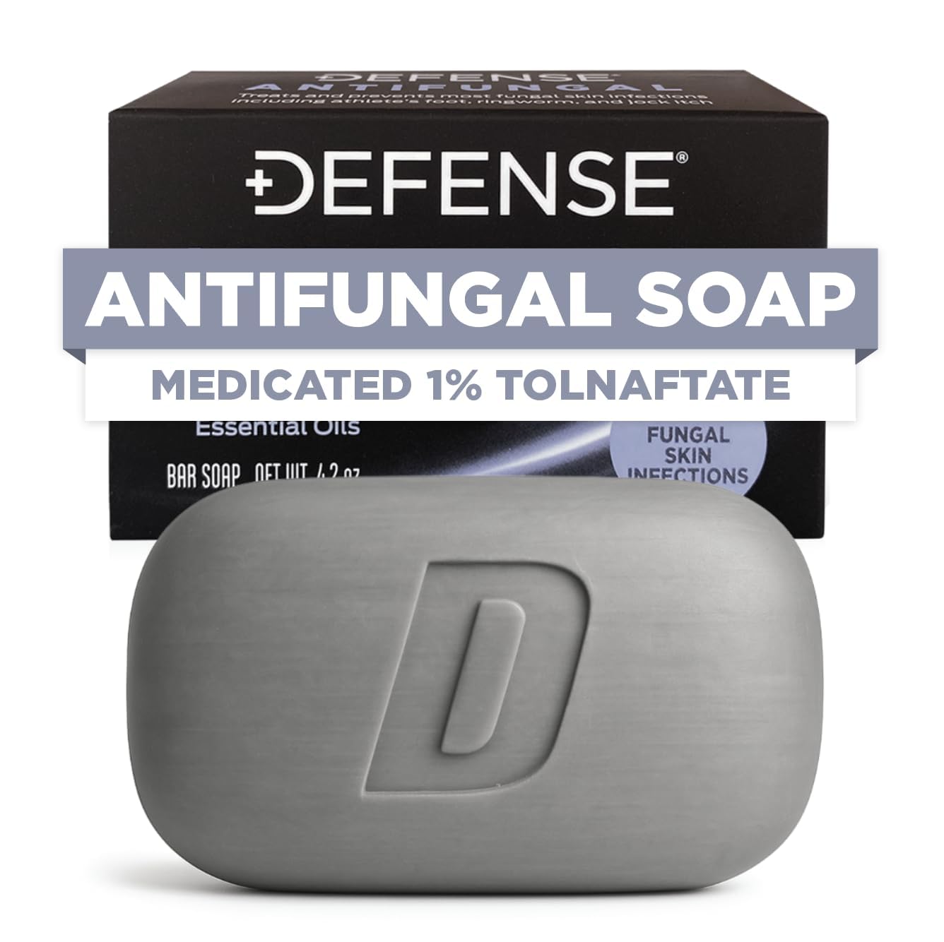 Defense Soap antifungal bar product shot for daily cleansing against skin infections
