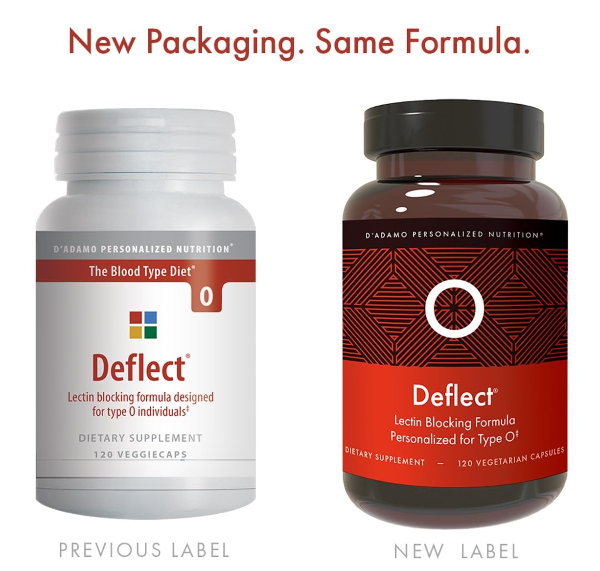 Deflect O label close-up