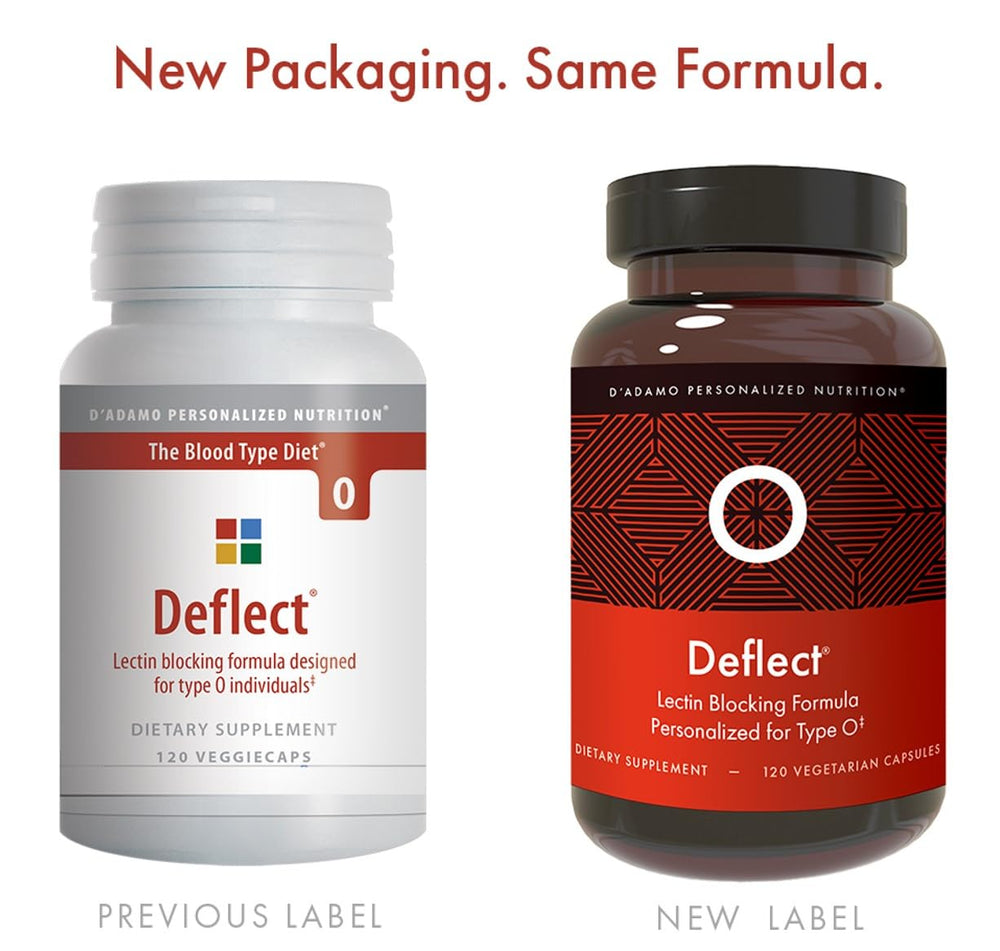 D'Adamo Deflect Lectin Blocker – Blood Type O | 120 Vegetarian Capsule ...