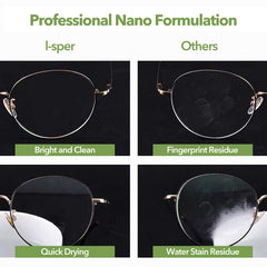Defogging anti-fog wipes demonstrated on eyeglasses