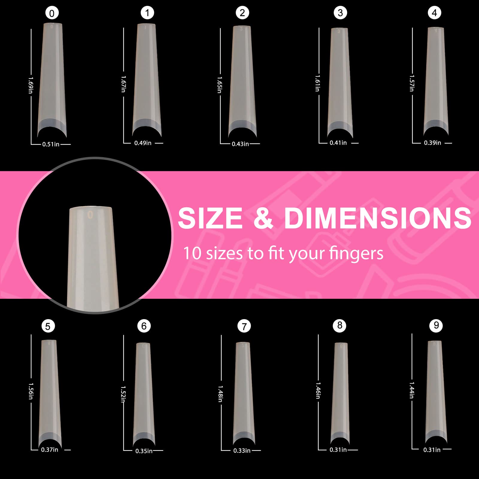 Defuber natural ABS nail tips ready for DIY manicures and reshaping