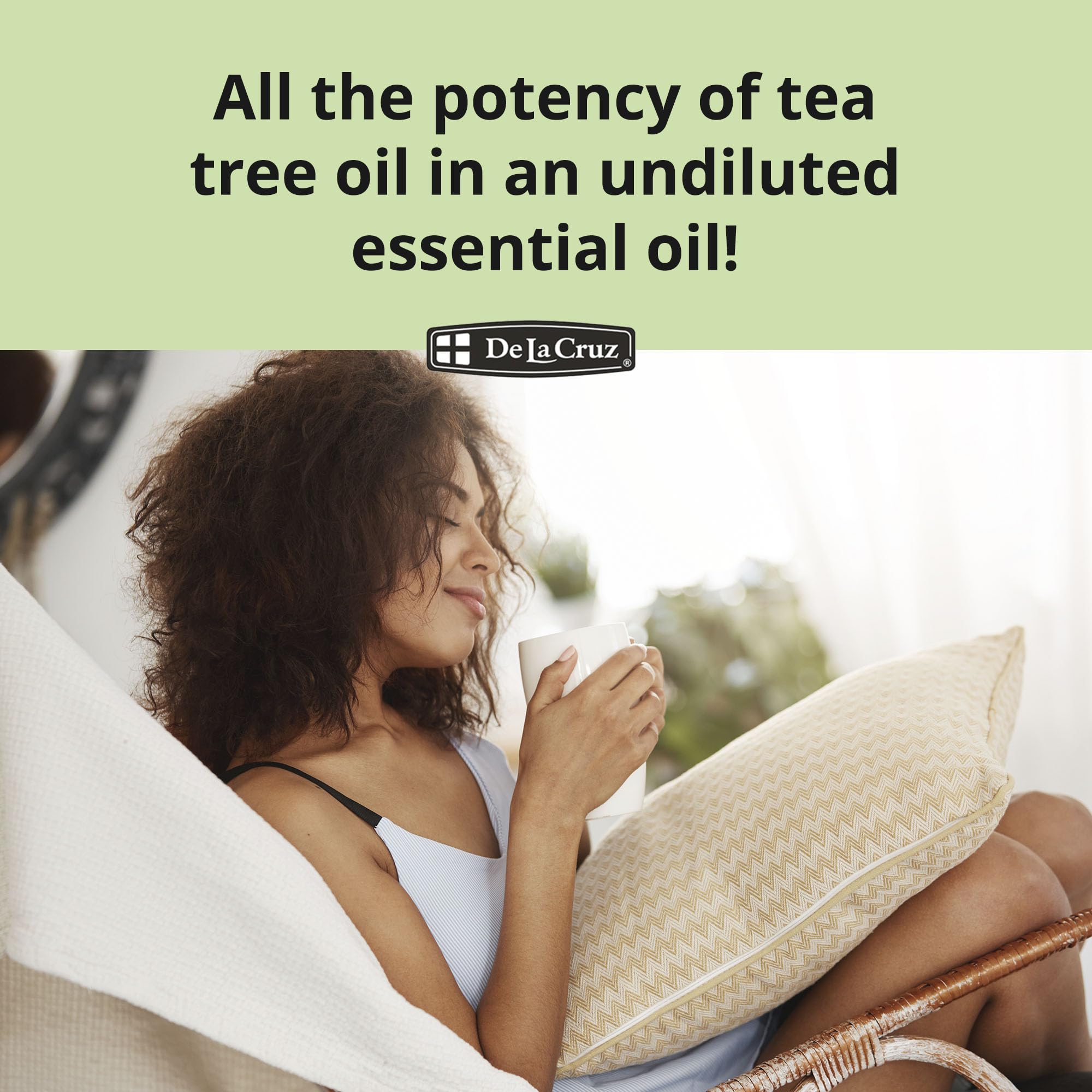 Aromatherapy diffuser with tea tree essential oil drops