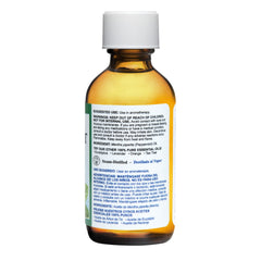 Peppermint essential oil bottle close-up