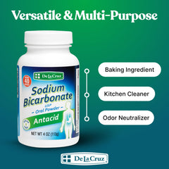 De La Cruz bicarbonate powder in laundry scene for freshening and odor control.