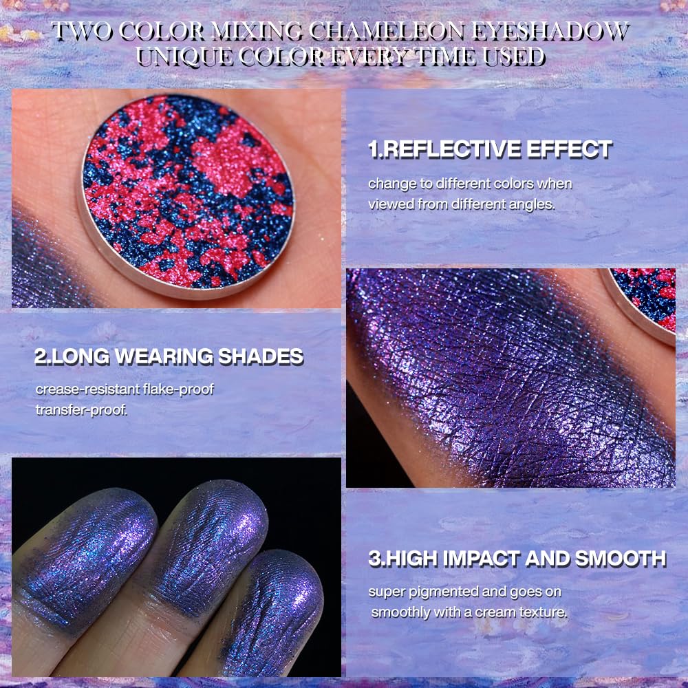 DE'LANCI eye shadow application brush demonstrates precise layering for bold looks.