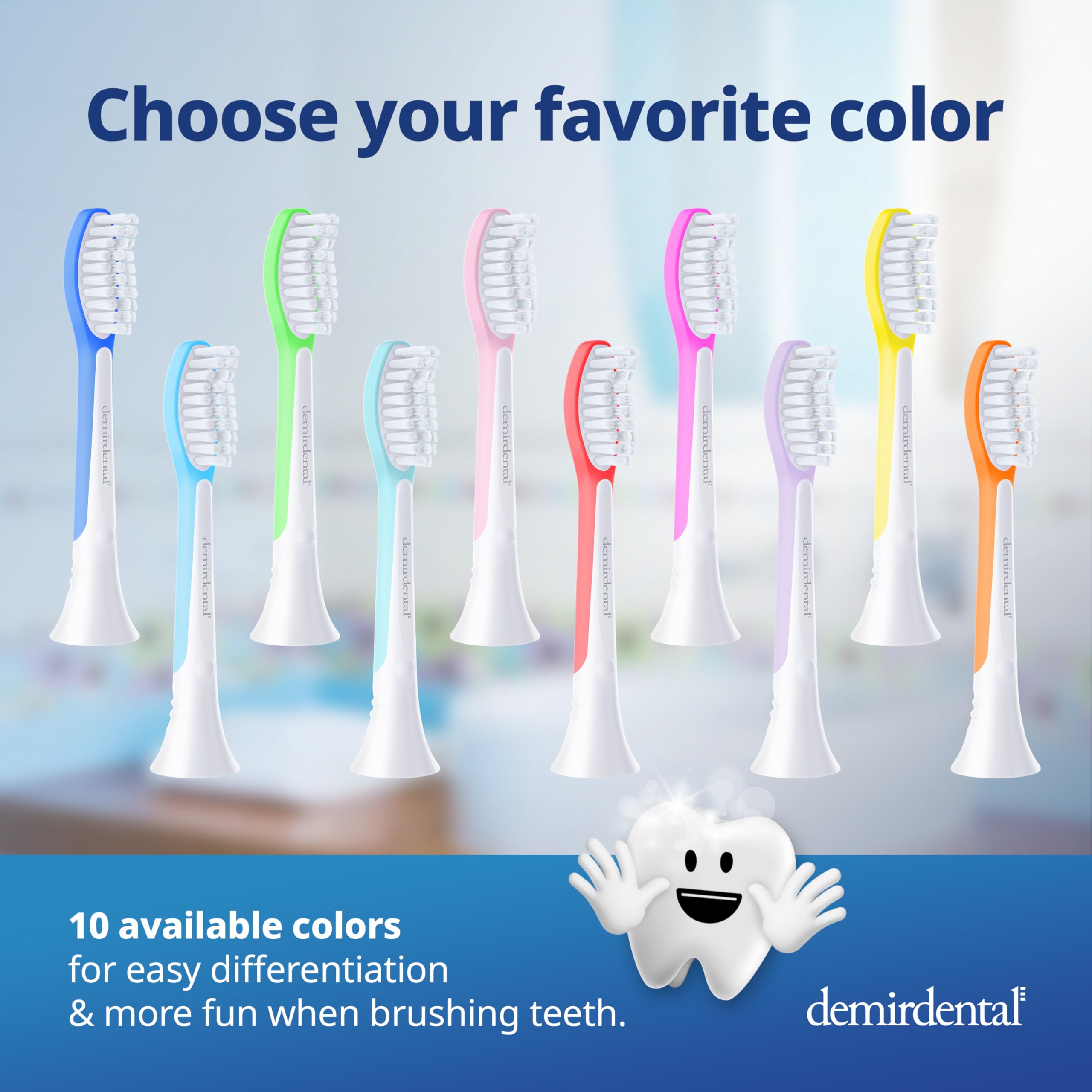 demirdental mini kids toothbrush heads for ages 3-6