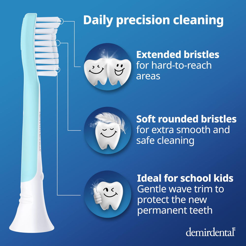 Rubberized protection on Demirdental kids brush head