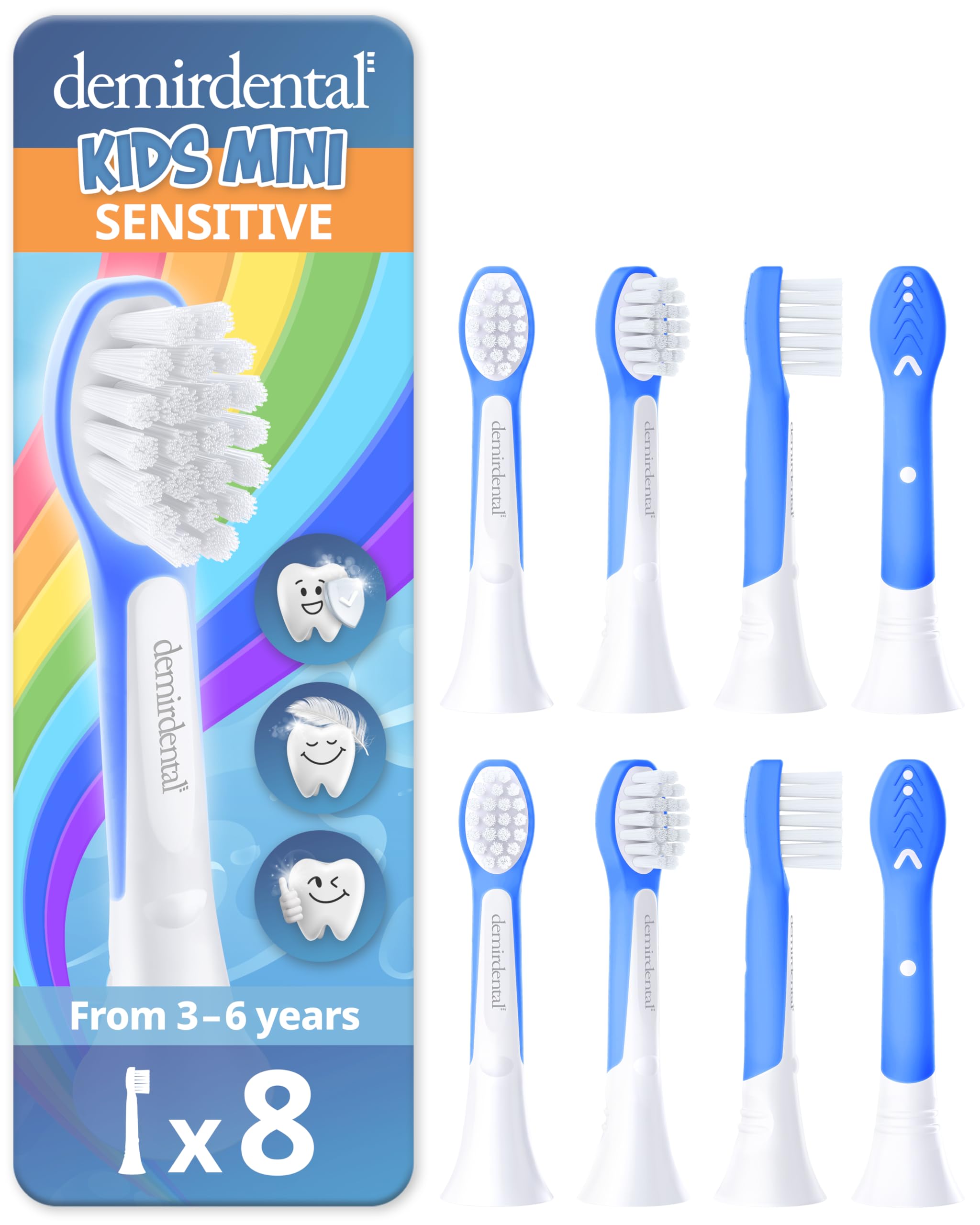 Demirdental Kids Mini Toothbrush Heads in dark blue – close-up