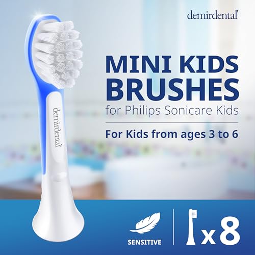 Demirdental mini replacement brush heads for Philips Sonicare Kids – side view