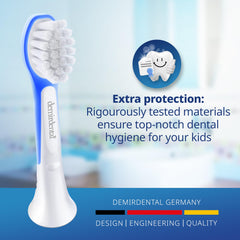 Demirdental mini toothbrush heads – colorful options (dark blue highlight)