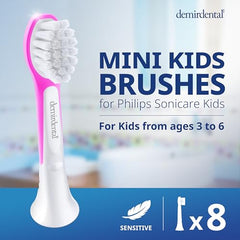 Close-up of mini replacement brush head for ages 3-6