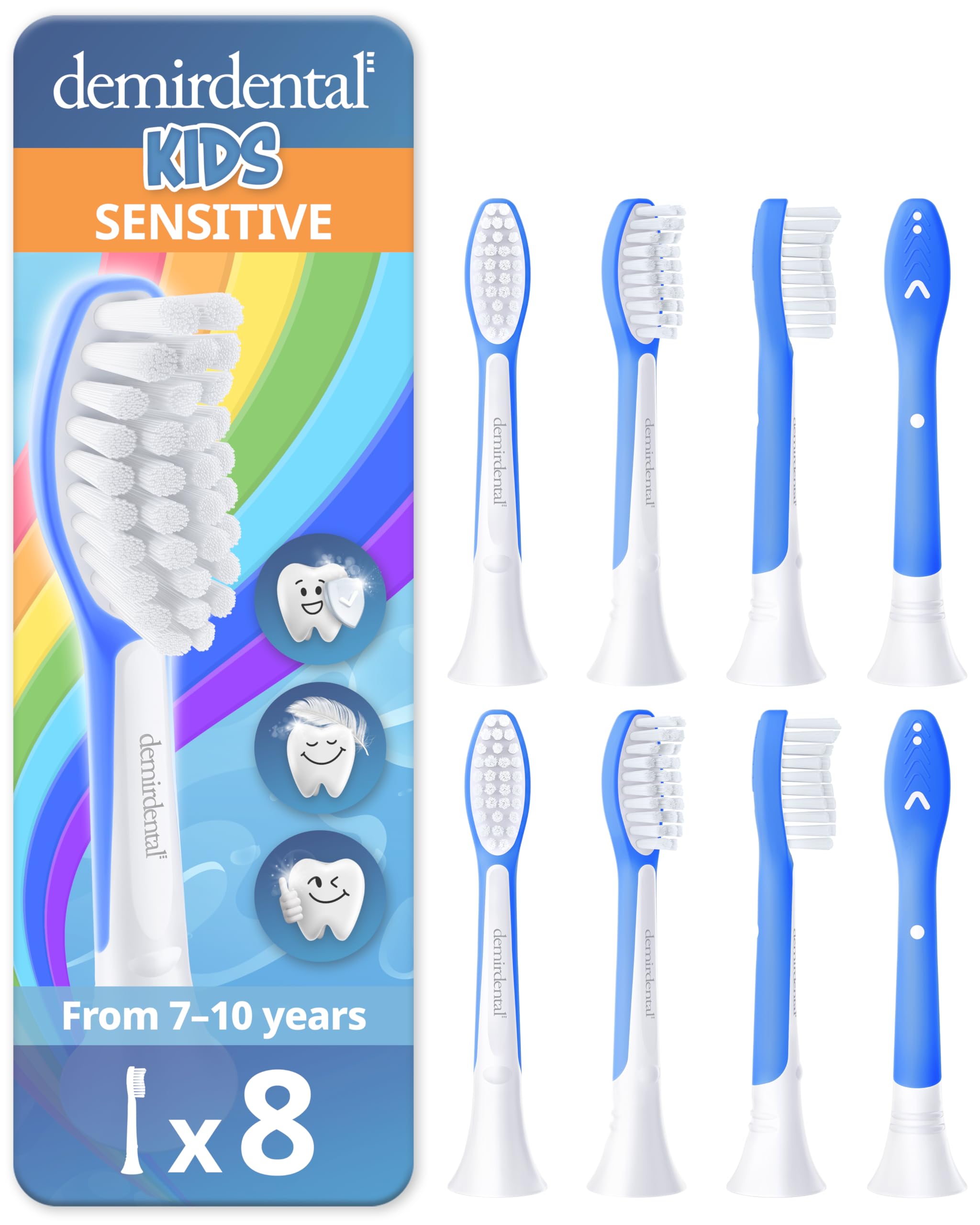 Demirdental Kids Toothbrush Head for ages 7-10 in dark blue compatible with Philips Sonicare Kids
