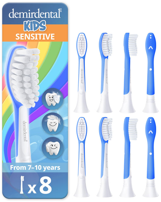 Demirdental Kids Toothbrush Head for ages 7-10 in dark blue compatible with Philips Sonicare Kids