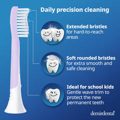 Side view showing compatibility with Philips Sonicare Kids and adult toothbrushes