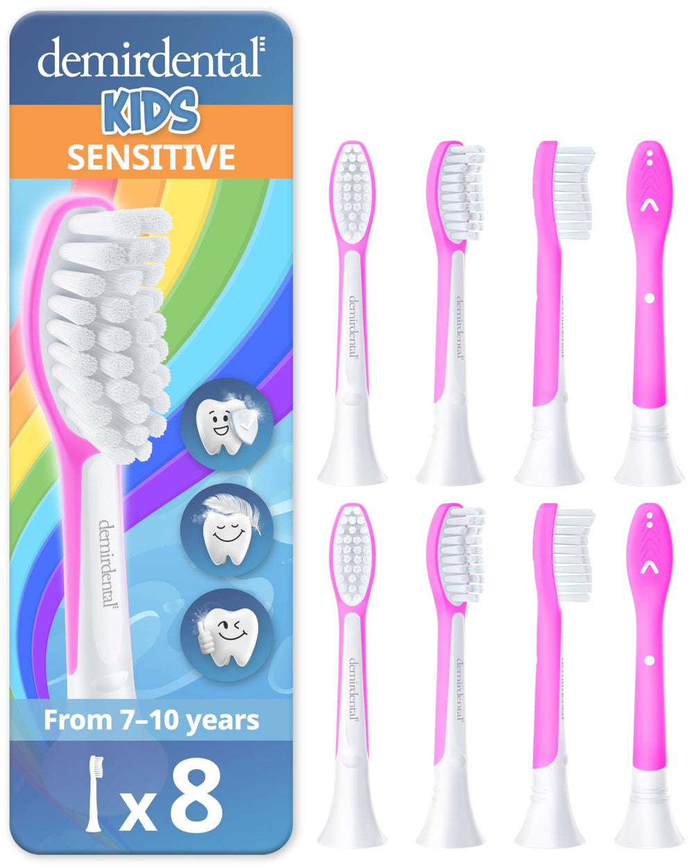 Demirdental Kids toothbrush head in magenta for Philips Sonicare Kids