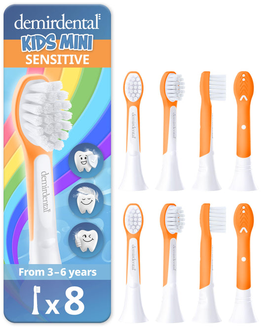 Demirdental Kids Mini Toothbrush Heads orange – front view