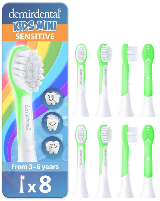Demirdental Kids Mini Toothbrush Heads green - compatible with Philips Sonicare Kids