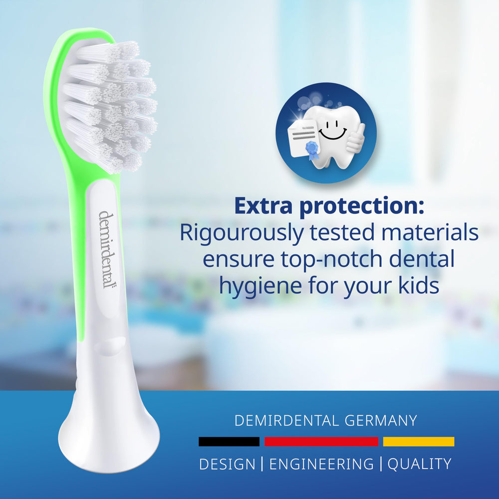 Green Demirdental mini brush heads - colorful options in the product line