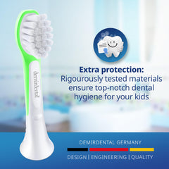 Green Demirdental mini brush heads - colorful options in the product line