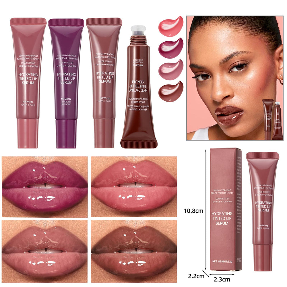 DENESTUP complete lip gloss set displayed with color options.