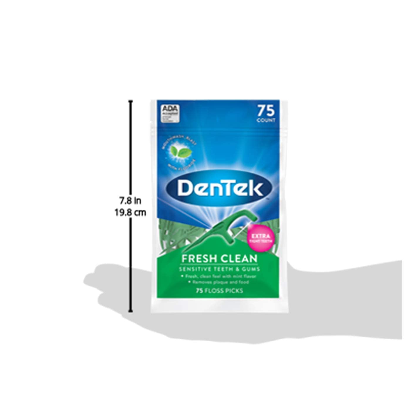 DenTek Fresh Clean Floss Picks arranged on countertop