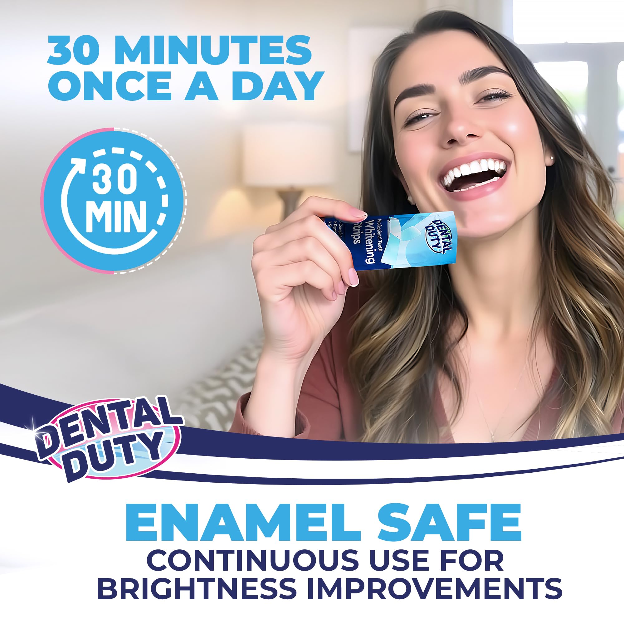 Close-up of coffee stain removal with white strips
