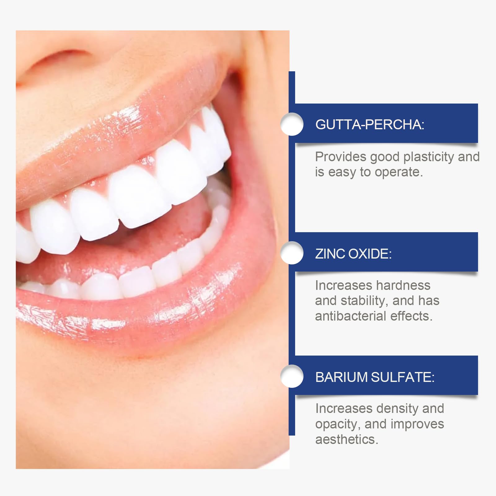 Beads during temporary tooth filling demonstration