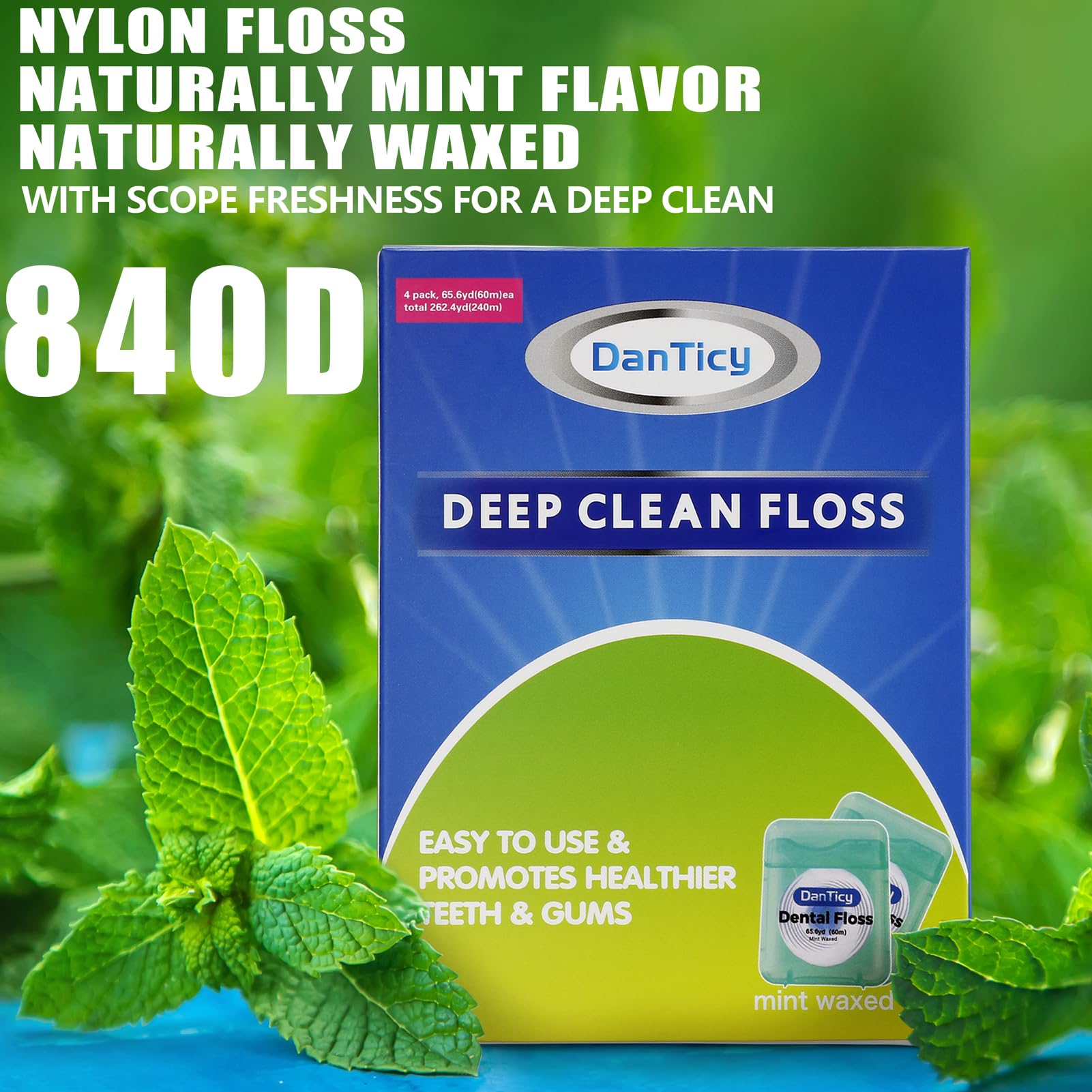66 yards of floss per roll in 4-pack