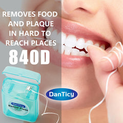 Floss packaging with mint flavor label