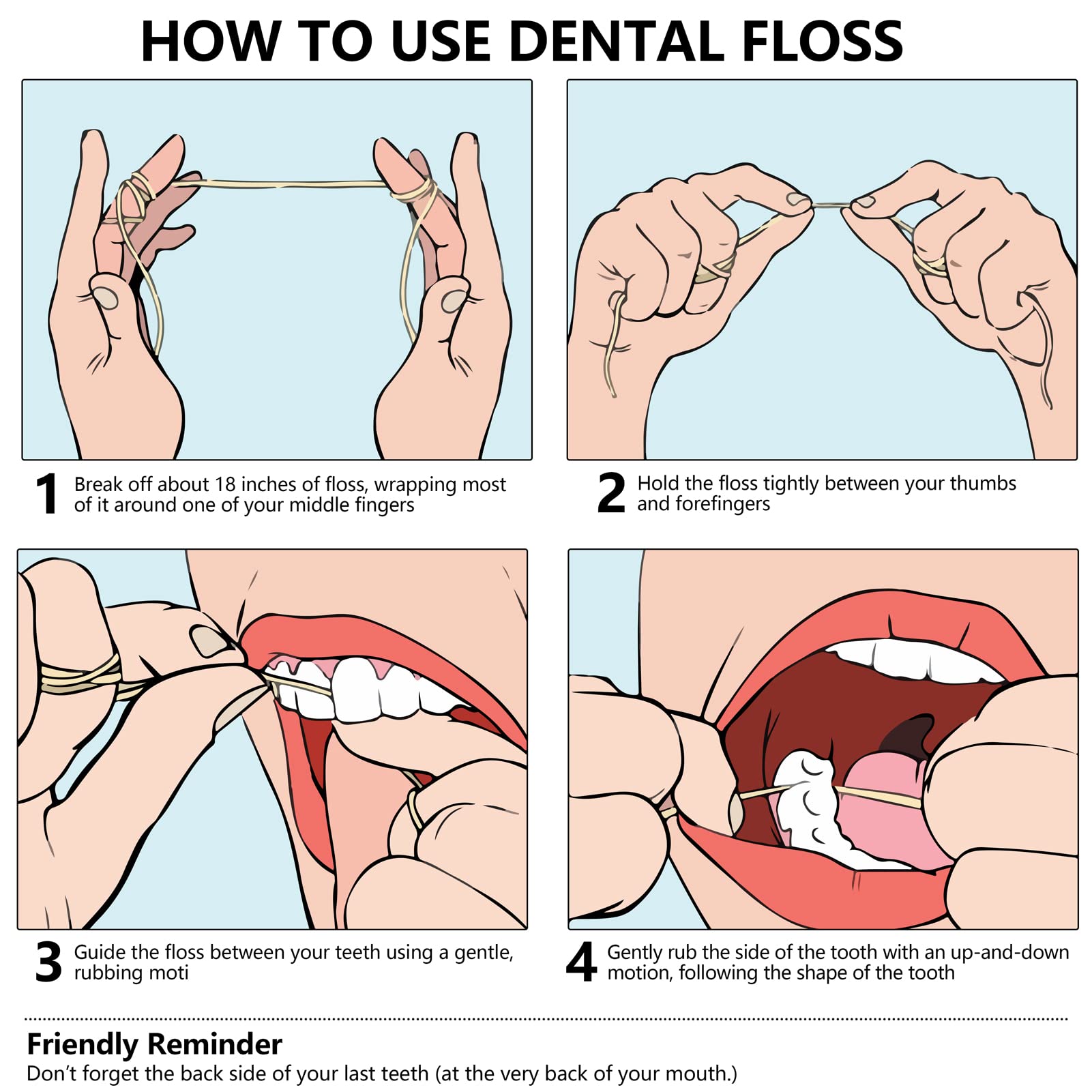 Four-pack mint floss boxes