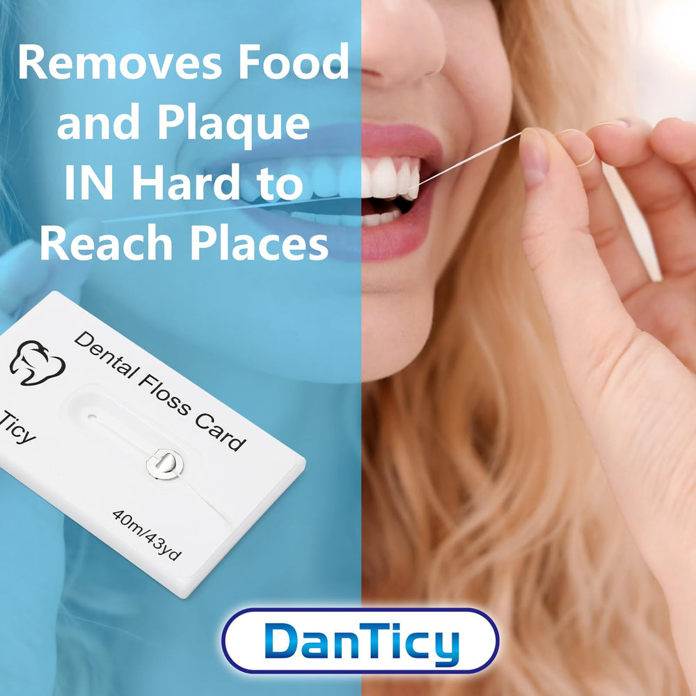 PFAS-free label on dental floss packaging