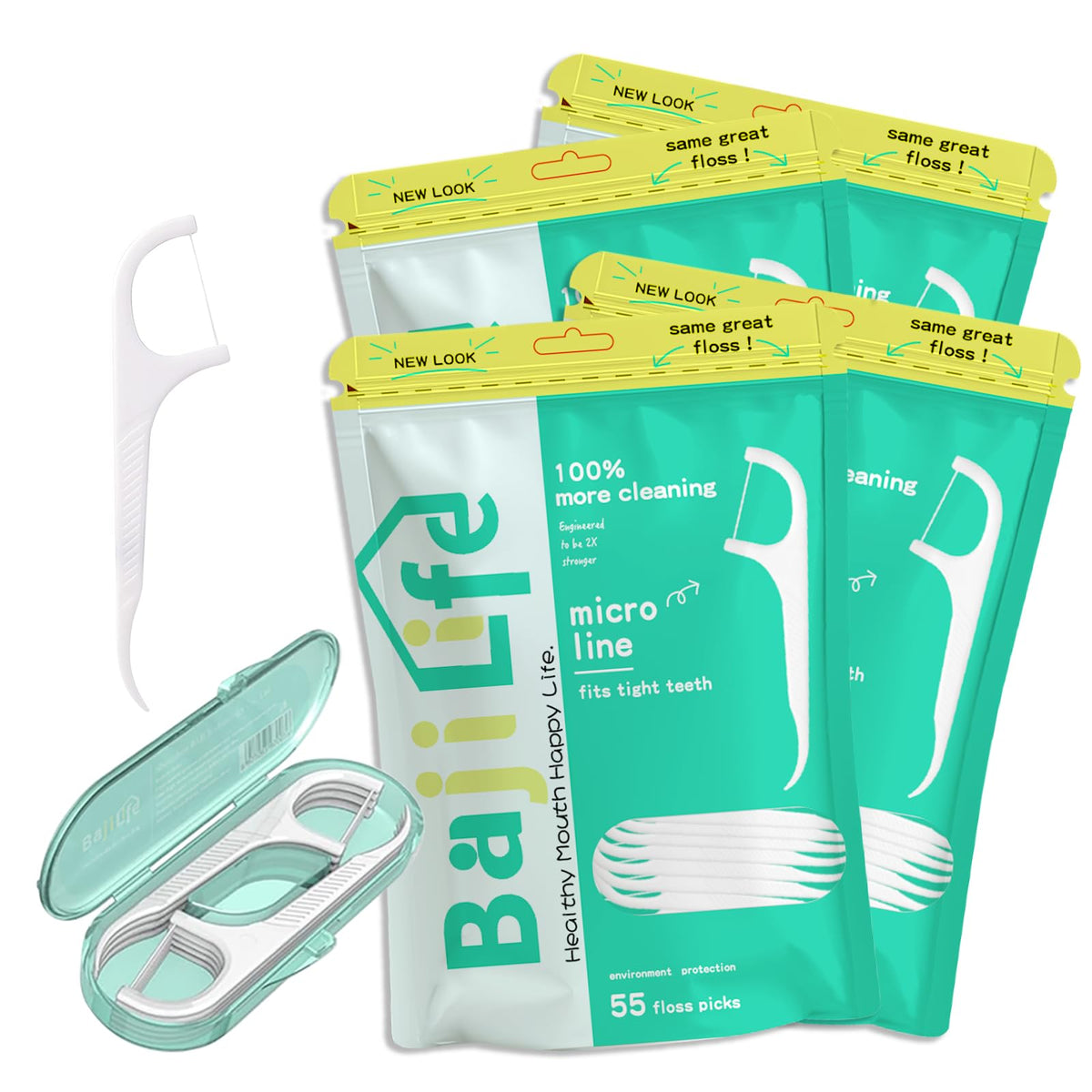 Dental floss picks set 228 count including four 55-count packs